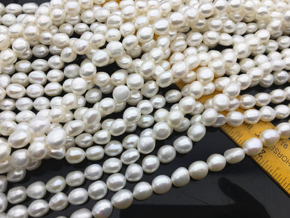 AAA+ 8.4-9.3mm white nugget freshwater pearls, high luster,baroque pearl necklace,LM9-T8