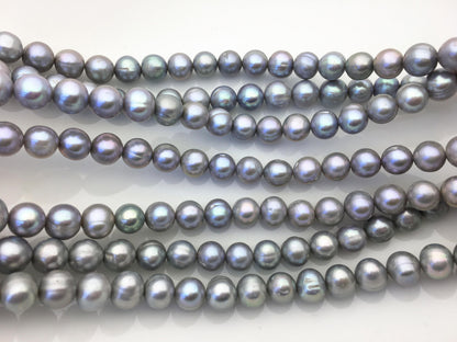 AA+ 8.3-9.2mm gray potato freshwater pearls,CR9-T1