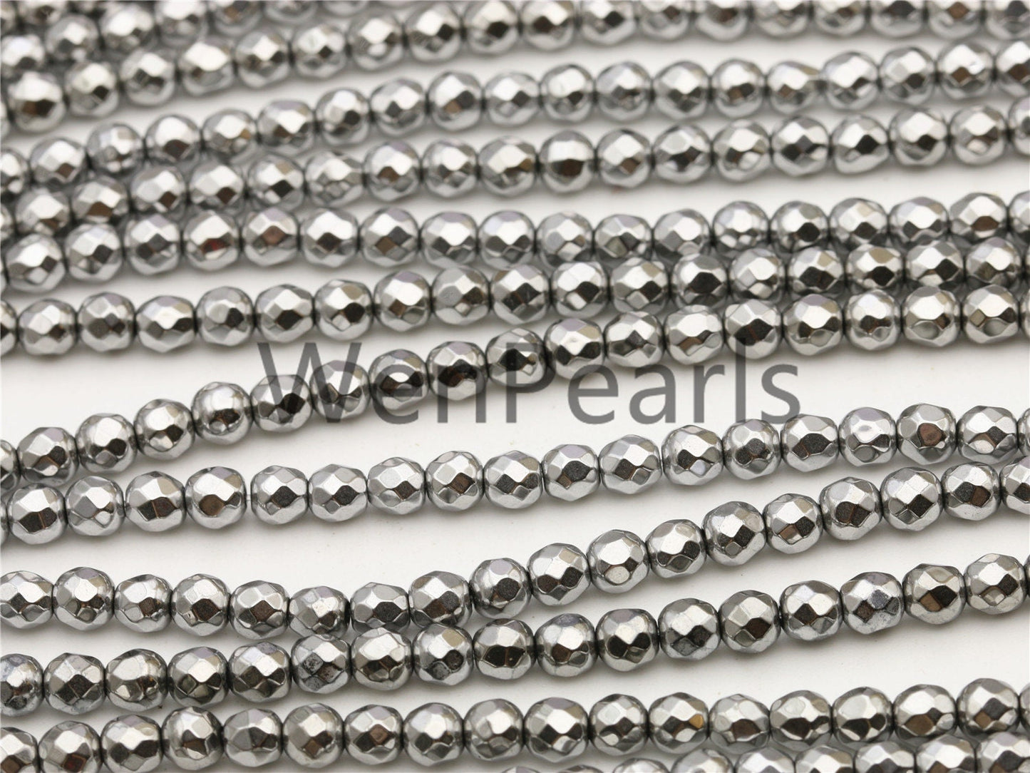 Hematite silver Gray,2mm Faceted Round,AAA,180 beads,15.5 inches,G50-R2-004