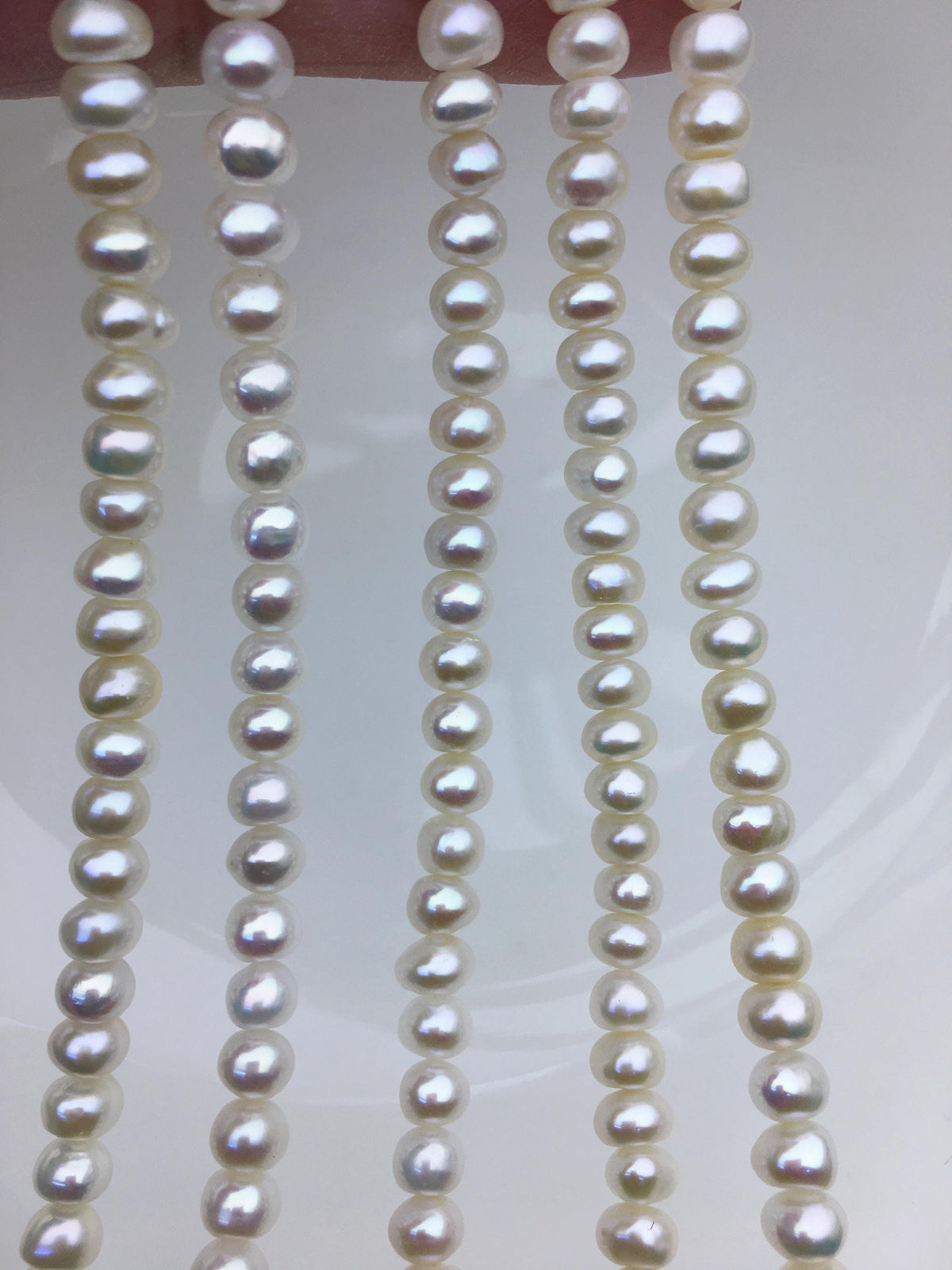 AAA 5.5-6.5mm white button pearls,Rondelle pearl Beads,loose strands,SM6-T14