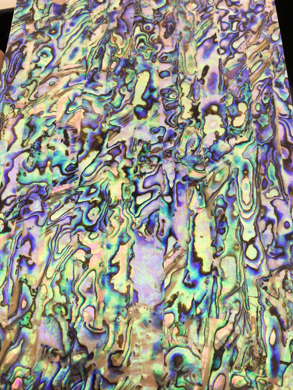 1pc AAA 9.5x5.5'' 0.3mm Thickness Natural Abalone Adhesive Veneer Sheet Mother of Pearl Shell,ASH-008