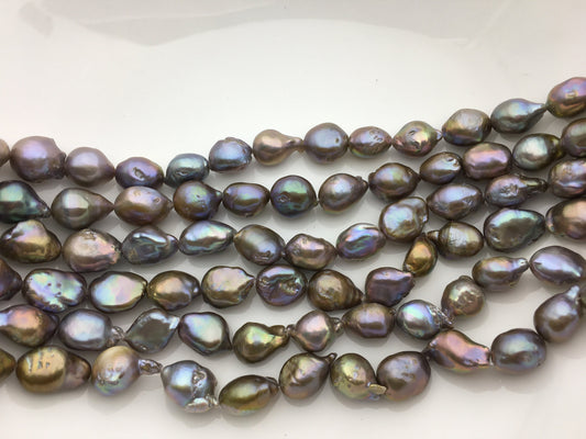 AA+ 10-13mm Gray Bronze Baroque Shape Freshwater Pearl,ZS-101-15