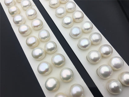 Rare!AAA 12.5-13mm High Luster Thick Skin button freshwater pearls,round button pearl pairs,pearl earring,pearl stud,BTN12-3A-3