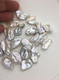 22pcs AAA 9-17mm big white thin biwa keshi Freshwater Pearls, no hole,ZS-80-1-8