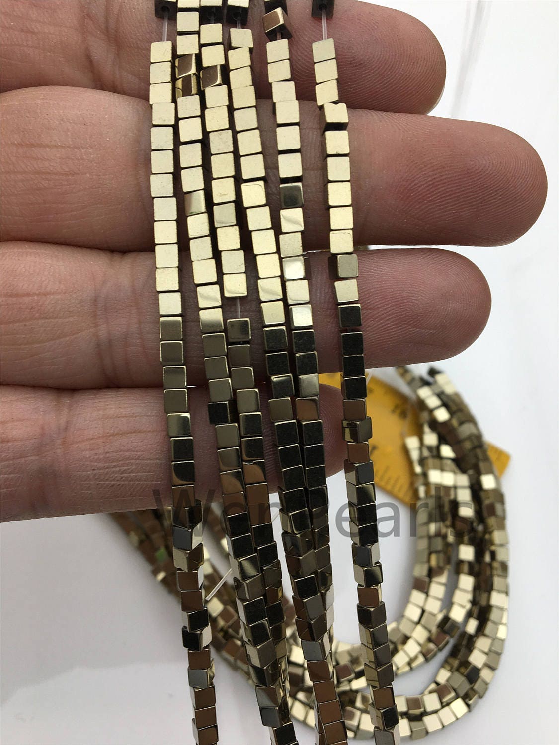 Hematite,3x3mm Brown cube square Beads,AAA, SELECT SIZE,15.5 inches,G50-CU33-001