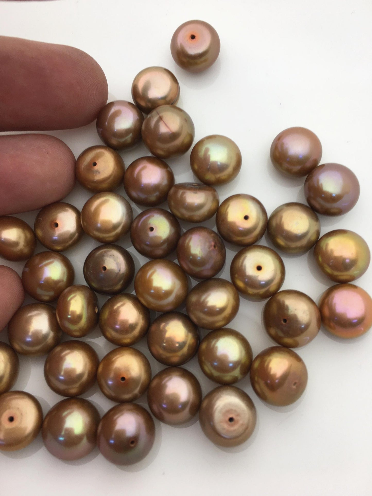 10pcs 11-12mm Brown button Round freshwater pearls,BTN11-T4
