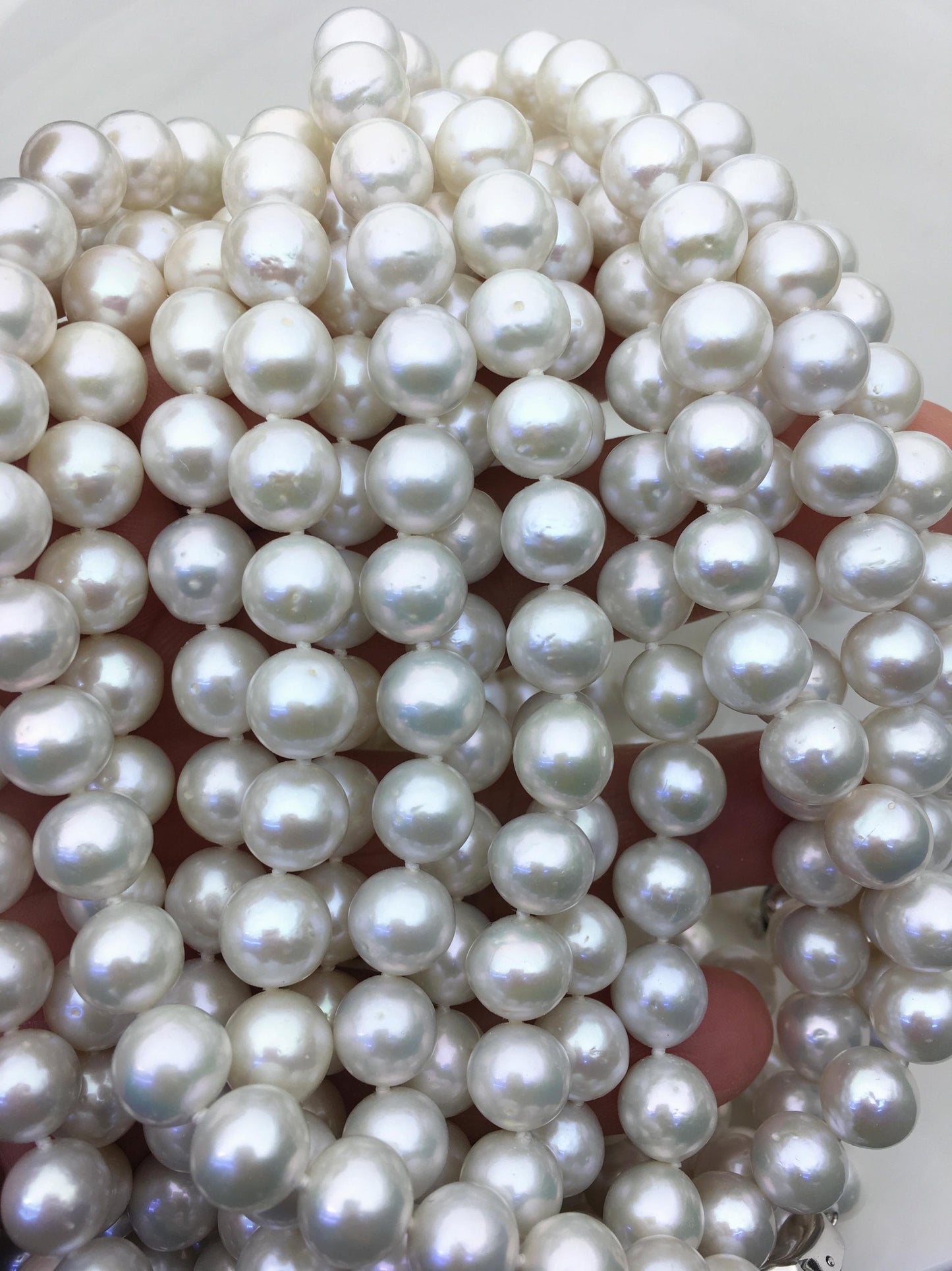 17.5 inches AA+ 8-10mm white round freshwater Pearl necklace,genuine freshwater Pearl necklace, Natural Pearl Necklace,NPN1-059