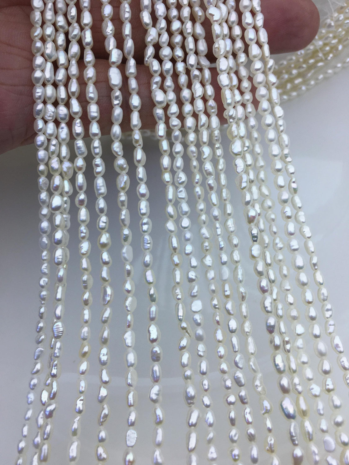 AAA 3-3.3mm Tiny white nugget freshwater pearls,irregular nugget freshwater pearl strand,LM3-3A-5