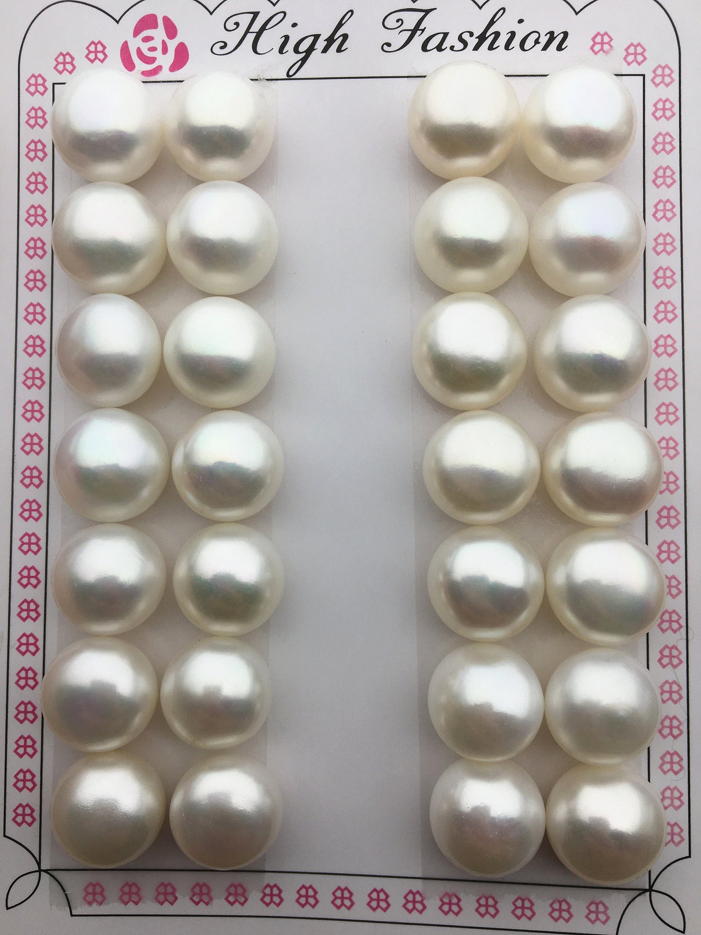 1 pair AAA+ 12-12.5mm white button round freshwater pearls,pearl stud,pearl earring stud supply,BTN12-3A-1