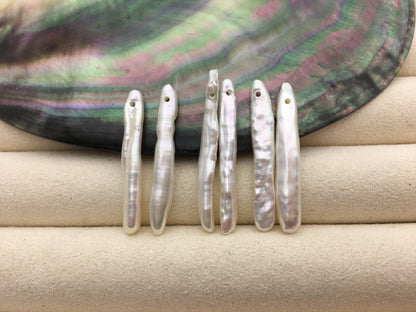 AAA 4-6x28-33mm White Toothpick pearls Pair,for make dangle earrings,baroque pearl,loose pearl beads,ZS-127-62-23