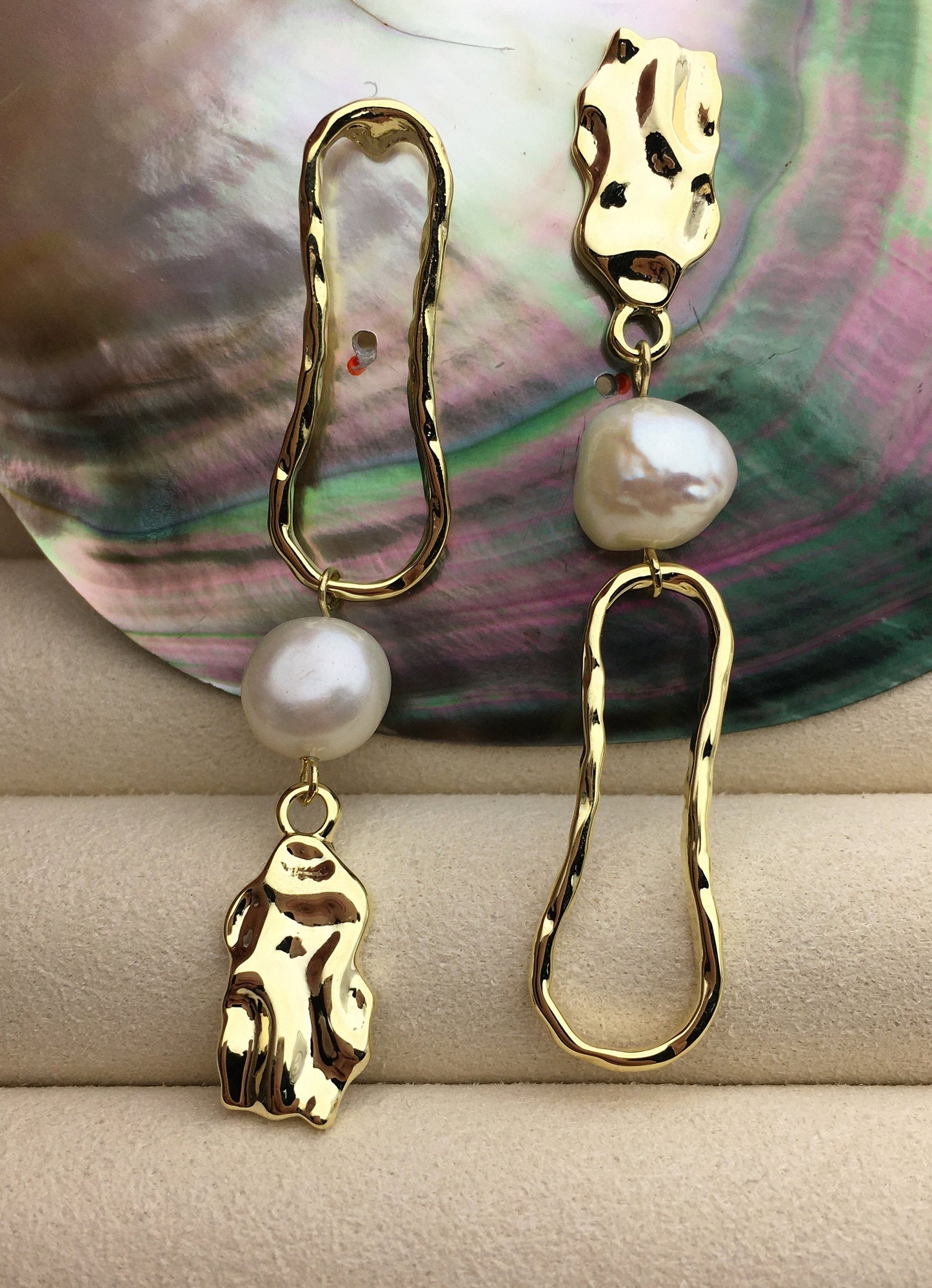 Fashion White baroque pearl stud earrings,earring with white baroque Natural Pearl,SE3-121-18