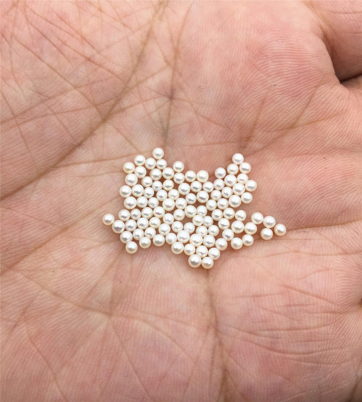 5pcs AAAA 2-2.2mm white round seed freshwater pearls,no hole,tiny pearl supply,good quality,through hole,RP2-4A-1