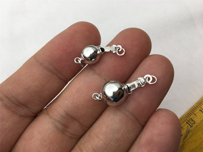 6/8/10mm Sterling Sliver Smooth Bead Safety Clasp,S925 sterling silver,Select Size,WHOLESALE,ASL-CL-004