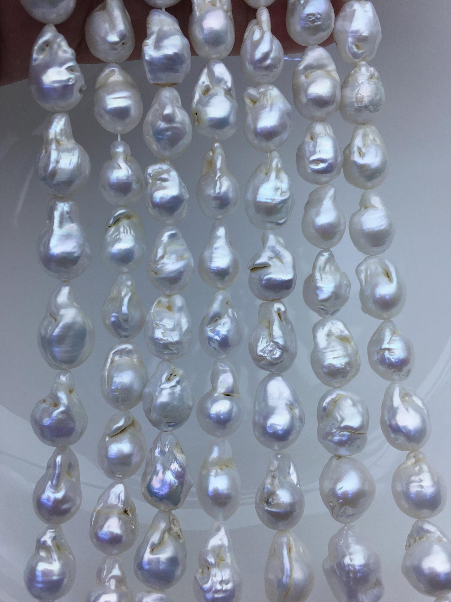 15.5'' A 9-11mm white flame ball pearl,FL15-2A-5-100