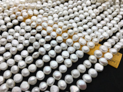 AAA 11-12mm white nugget freshwater pearls,full strand,white baroque pearl,irregular pearl,pearl wholesale supply China, LM11-3A-1