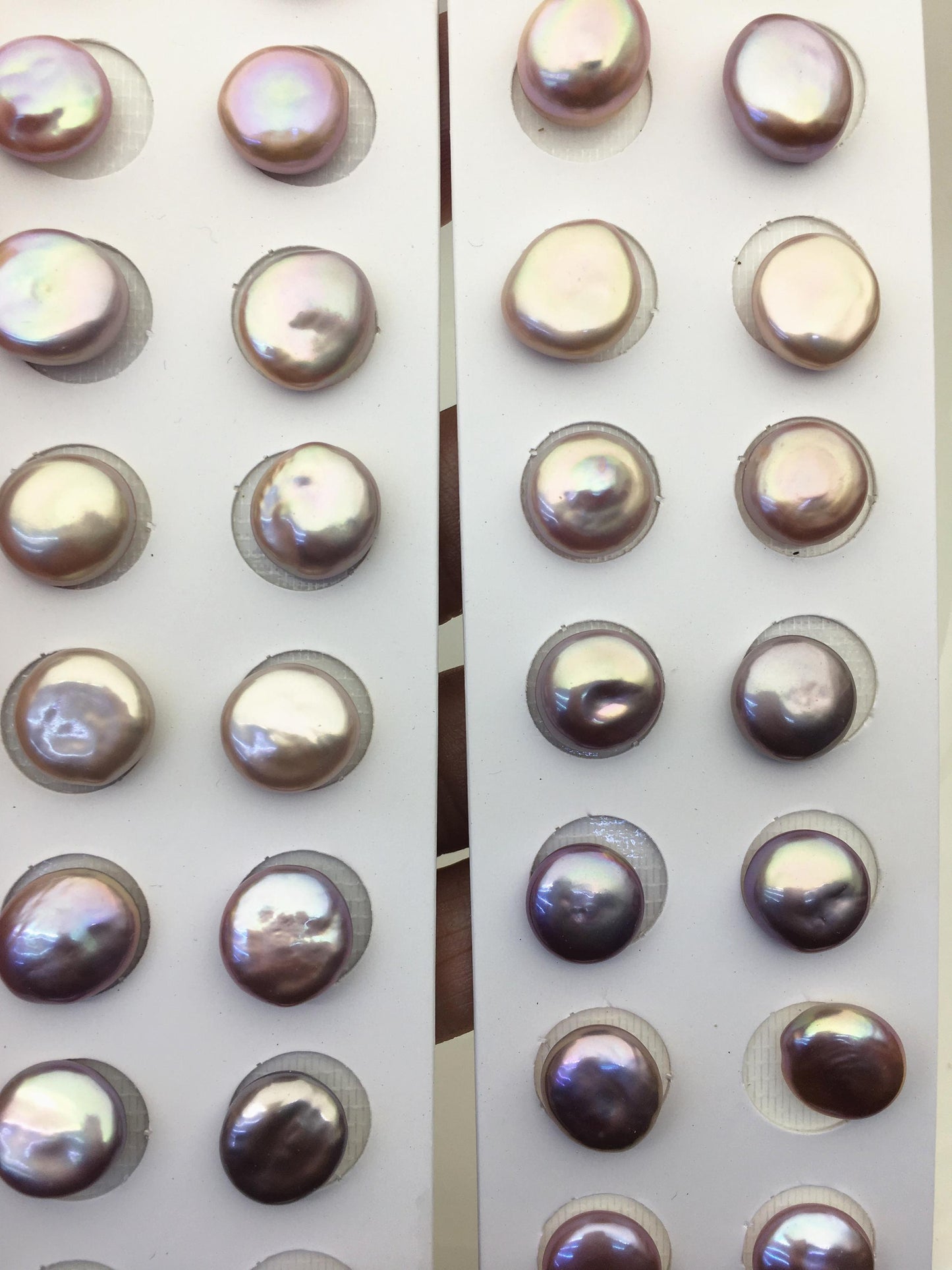 2 pairs AAA 12-13mm Purple Coin Freshwater Loose Pearls Pair,For make Pearl Jewelry,0.9mm half hole,COIN11-3A-3-3