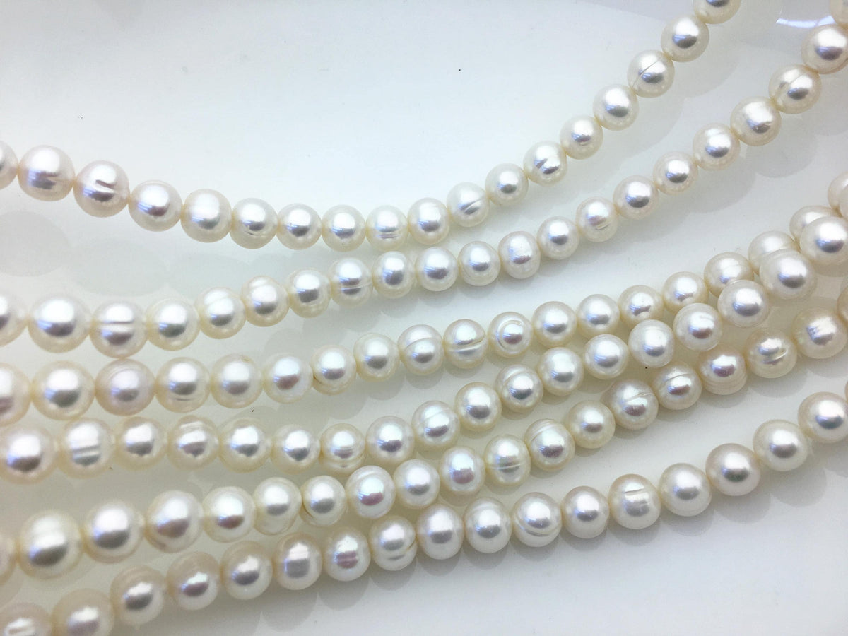 AA 9-10mm white near round potato freshwater pearls,freshwater potato shape pearl string,CR9-2A-12