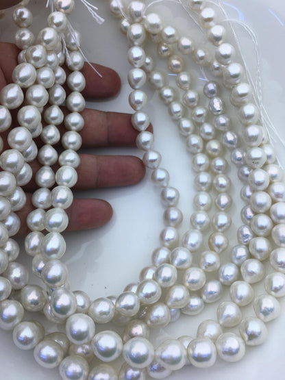AAA 9-11mm White Oval Edison Freshwater Pearl,ED12-2A-5-70