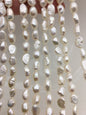 High Luster!AA+ 7.4-8.5mm white long nugget shape freshwater pearls,white cultured freshwater baroque pearl bead string,LM8-2A-4