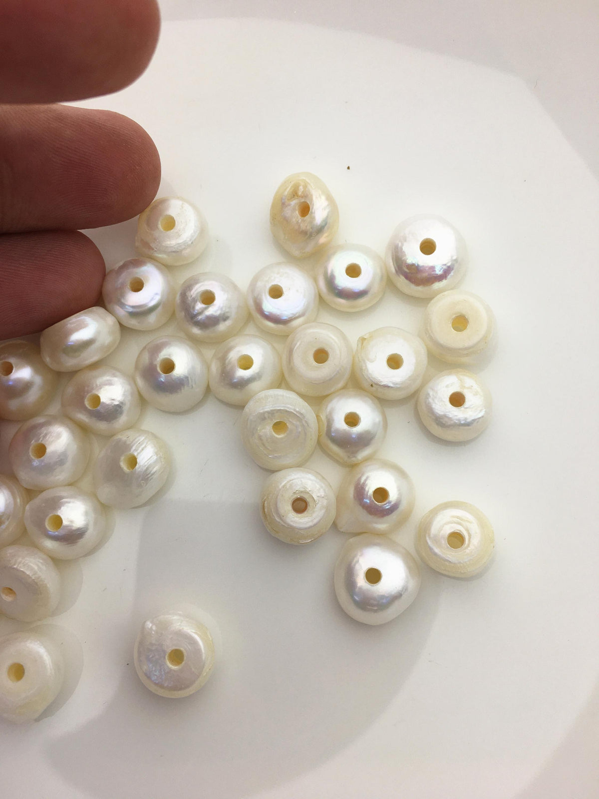 20pcs AA 11-13mm big button round freshwater pearls,2.2mm large hole,Rondelle pearl Beads,DIY material,SM12-2A-1