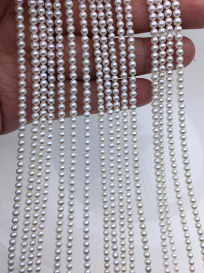 AAA 3-3.5mm white round freshwater nuclear pearls,white round pearl,full strand,round pearl strands,pearl wholesale,RP3-3AY-GJ-4