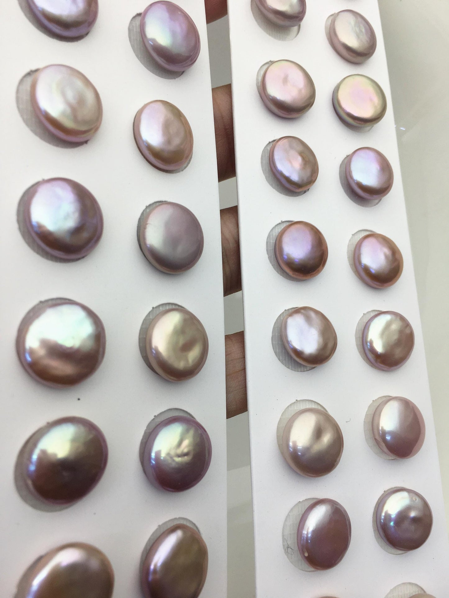 2 pairs AAA 13-14mm Purple Coin Freshwater Loose Pearls Pair,For make Pearl Jewelry,0.9mm half hole,COIN11-3A-3-5