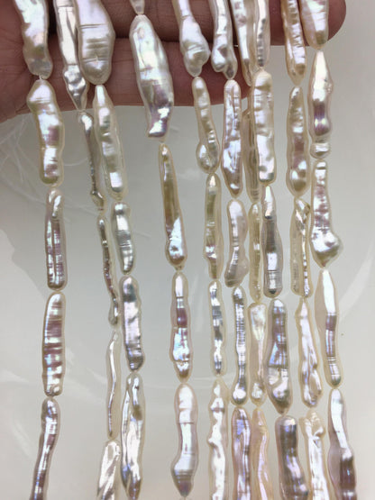 AA+ 4-7mm toothpick Biwa Pearl Necklace,white Pearl necklace,Genuine Fresh Water Pearl,Wedding Necklace,Mothers Day,ZS-80-11