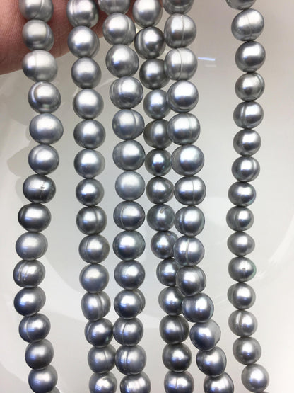 AA+ 8.3-9.2mm gray potato freshwater pearls,CR9-T3