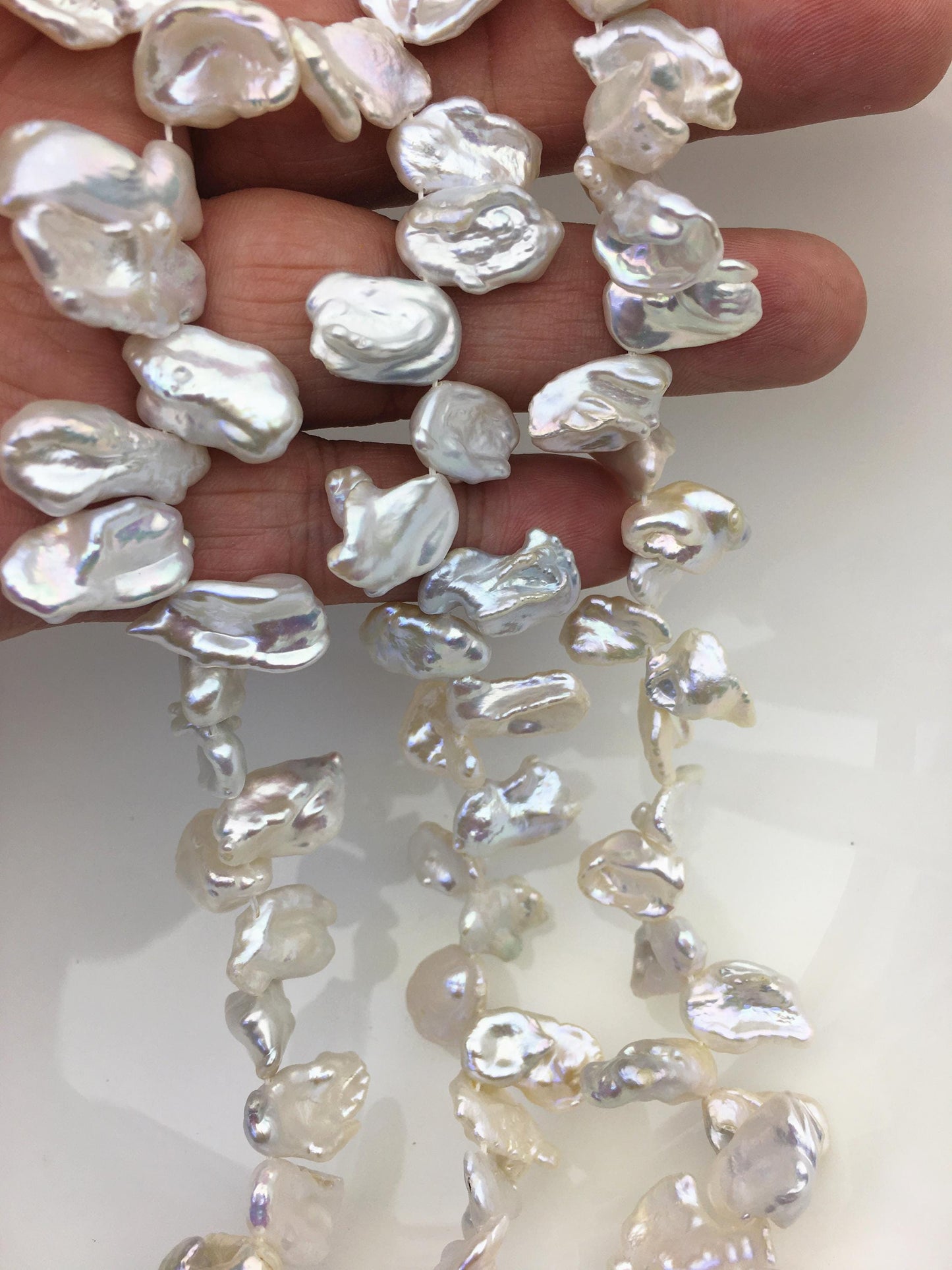AAA 9-11mm White Keshi Freshwater Pearls,keshi pearl strands,ZS-129-8