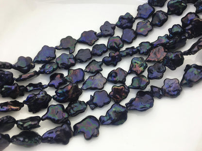 AA 13-15mm deep blue black plum blossom Freshwater Pearl,ZS-119-39