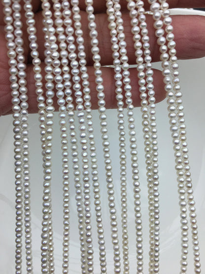 AA+ 2.5-3mm white seed pearls,white potato freshwater pearl,Valentine's Day gift,for pearl necklace,loose freshwater pearl,CR2-2A-1