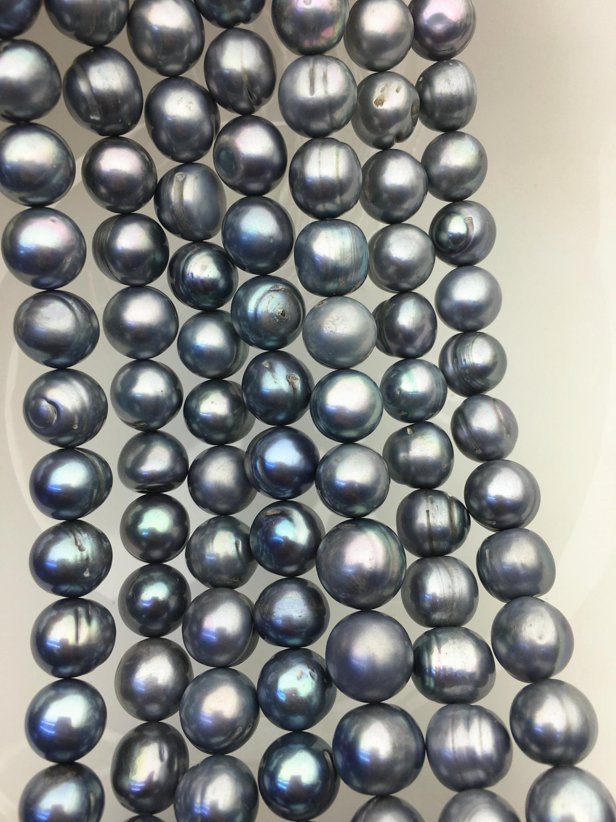 16.5'' 11.5-12.5mm Blue gray big potato freshwater pearls,CR12-T1