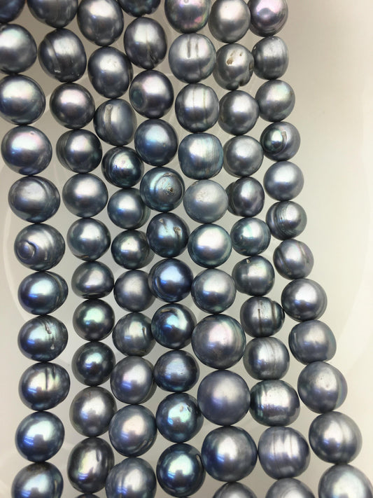 16.5'' 11.5-12.5mm Blue gray big potato freshwater pearls,CR12-T1
