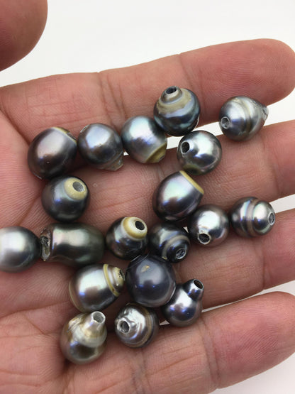 30pcs 9-11mm mix color drop Tahitian Sea Pearl,2.2mm large hole, TH-temp-026