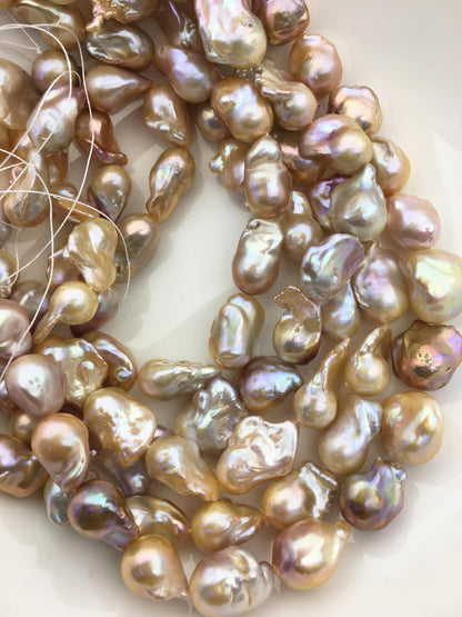 15.5'' AA+ 12-15mm natural mix color flame ball pearl,FL15-2A-5-2