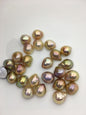 25pcs AAA 12-13mm wrinkled skin Baroque Teardrop Mabe Natural Rainbow Freshwater Pearls,no hole,MB-T18