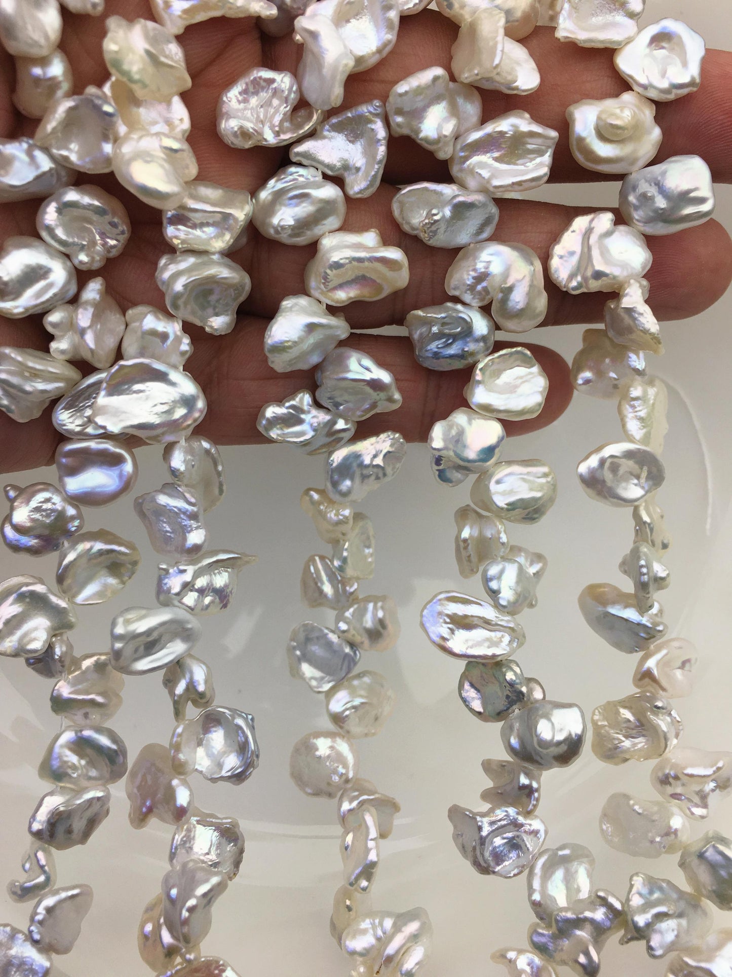 AAA 9-11mm White Keshi Freshwater Pearls,keshi pearl strands,ZS-129-7