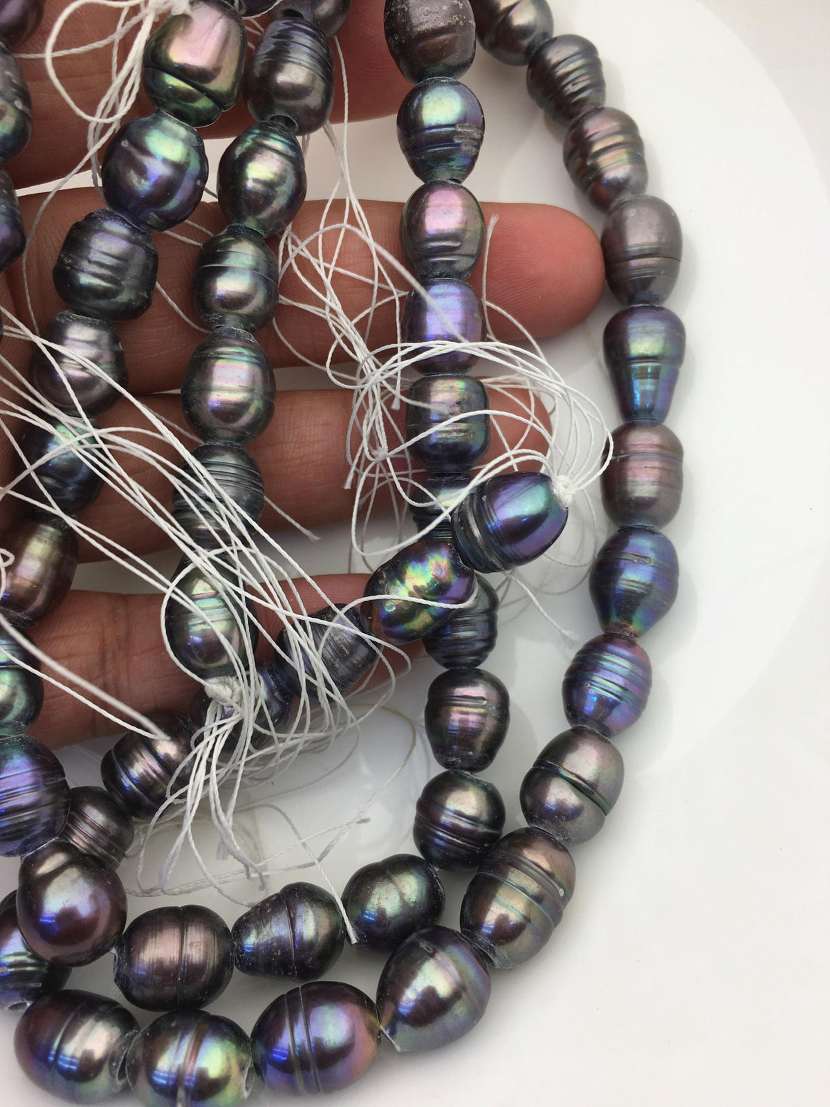 AA+ 10.5-11.2mm tahitian like color big rice pearls,3mm large hole,LR11-T8
