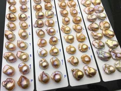1 pair AAA 13-15mm Natural pink peach Rainbow Flame ball Pearl Pairs - large Baroque freshwater pearl pairs,Fire Ball Pearl,FL15-3A-8-27