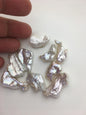 9pcs AAA 11-18mm big white biwa keshi Freshwater Pearls, no hole,ZS-80-1-5