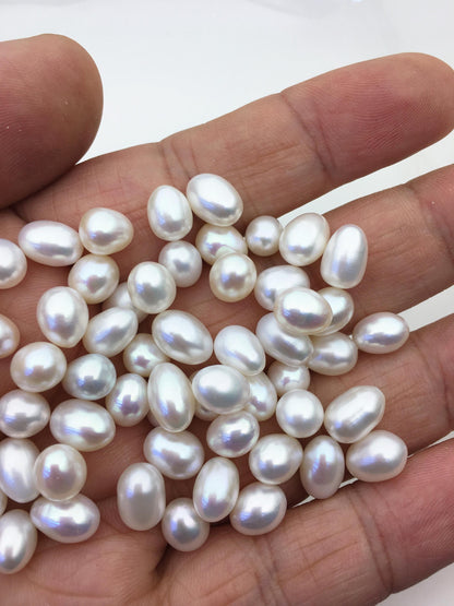 20pcs AAA 6.5-7.3mm*8-9.5mm white rice pearl for Oyster,for wish pearl oyster,for pearl vacuum-packed oysters,no hole, LR7-3A-1