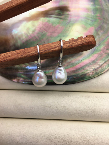 1 pair AAA 10-11mm white drop edison pearl dangle earrings,S925 Sterling Sliver earrings,wedding pearl earrings,SE3-T9-5