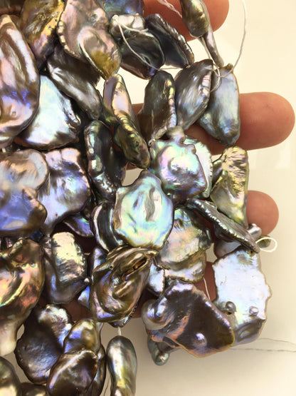 AA+ 16-20mm Gray Bronze keshi Freshwater Pearl,DIY Loose Freshwater Pearl,ZS-200-9