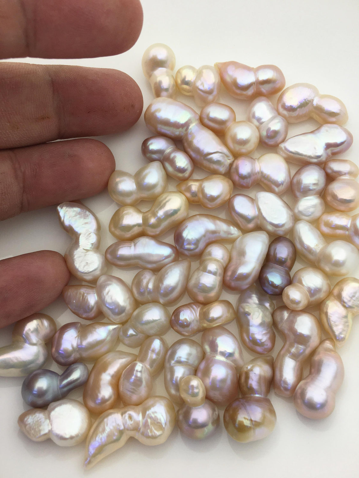 44pcs AAA 9-12mm natural color baroque freshwater pearls, no hole,ZS-T57