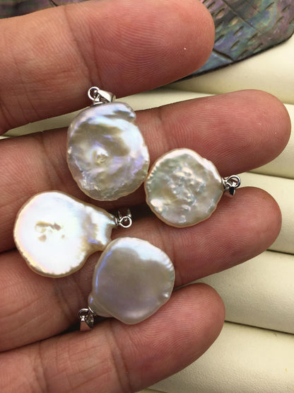 1pc AAA 16-18mm Big Light Pink keshi pearl pendant necklace,S925 Sterling silver pendant,NC1-T59
