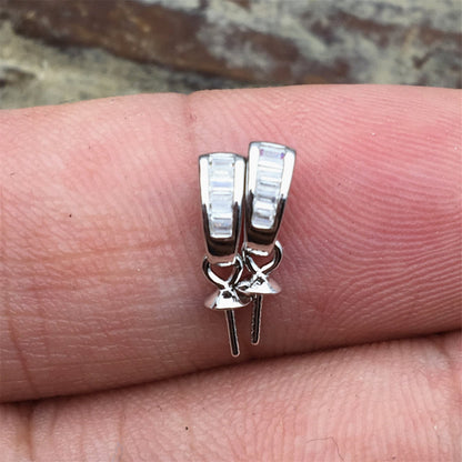 Cz zircon S925 sterling silver pendant hook, for pendant,for DIY,wholesale,ASL-P-005