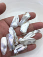 13pcs AAA 12-18mm white thick biwa keshi Freshwater Pearls, no hole,ZS-80-1-38
