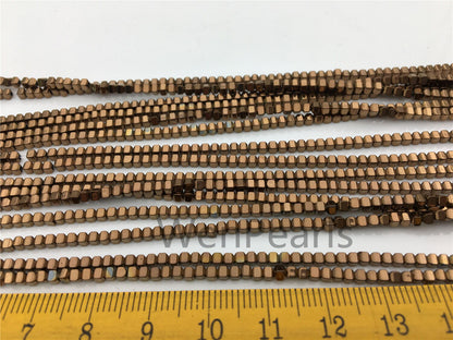 Hematite,Brown 2mmx2mm cube square Beads,AAA, 15.5 inches,G50-CU22-006-2