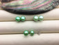 AAA 8-8.5mm Green Button Round Pearl stud earrings,Sterling Silver,SE1-022