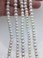 High Luster!AA+ 6.5-7.5mm white button thick skin freshwater pearls,Rondelle pearl Beads strand,loose strands,flat round pearls,SM7-T5